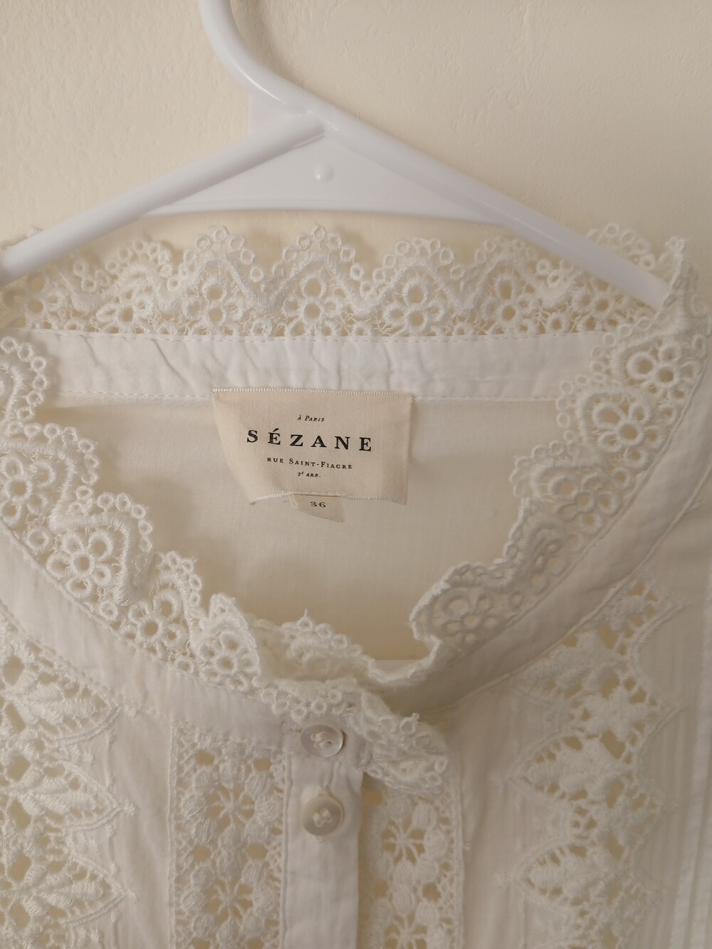 Sezane Rym Shirt In Ecru - Picture 7 of 11